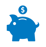 blue piggy bank